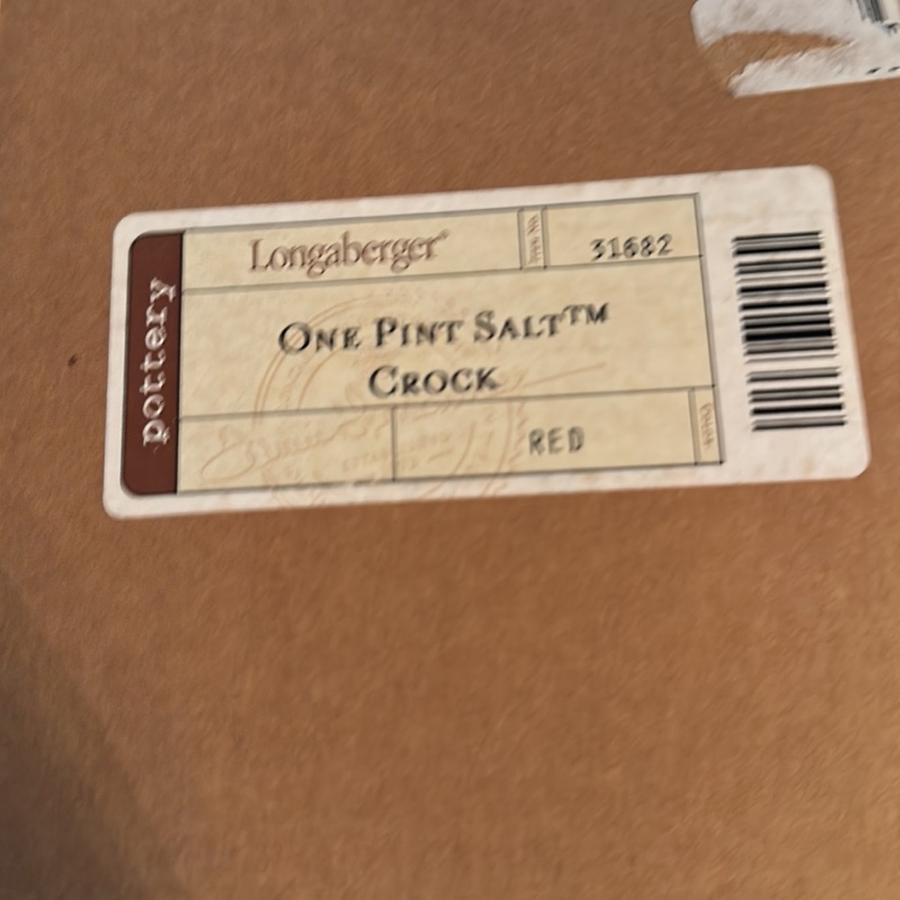Longaberger One Pint Salt Crock - Red - Picture 5 of 5
